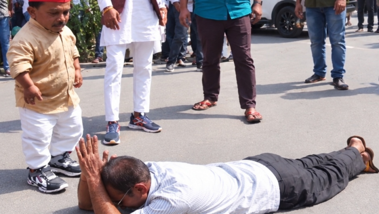 लखनऊ में दंडवत लेटकर अखिलेश यादव से मिलने की मांग, संजय कुमार द्विवेदी ने जताई नाराजगी